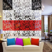 Hanging Room Divider Hollow Flower Screen Partition Divider Bed Room Curtain Decoration Screen Partitions Diy Art Wall Decal
