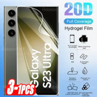 3-1Pcs 20D Hydrogel Film For Samsung Galaxy S23 S22 S21 S20 Ultra 5G Screen Protector Not Glass S23Ultra S22Ultra S21Ultra S 23