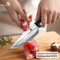 Pisau Daging Butcher Stainless Steel 5Cr15 Bilah Tebal Tajam Anti Karat Serbaguna