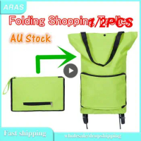 1/2PCS Small Pull Cart Portable Shopping Food Organizer Trolley Bag On Wheels Bags Folding Shopping Bags Buy Vegetables Bag Tug
