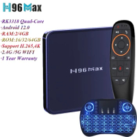 H96 MAX V12 Android 12 RK3318 Quad-Core Smart TV Box 4GB 32GB 64GB 2.4&amp;5G Wifi BT H96Max 4K Media Player Set Top Box Tvbox