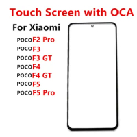 F5Pro F4GT Touch Screen For Xiaomi POCO F5 Pro F4 GT F3 F2 Pro Out Glass LCD Front Panel Lens With OCA Glue