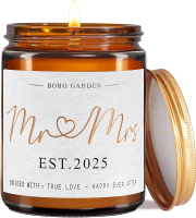 Engagement Gift for Couples - Wedding Themed Soy Candle with Bergamot Lavender & Ambergris Scent - 4