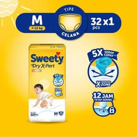 2 BAL - Sweety Bronze Dry X-Pert Pants Ukuran M32 Popok Bayi Teknologi Dry X-Zone Menyerap Cepat