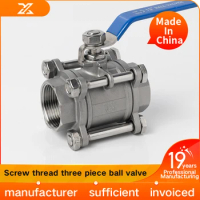 304 stainless steel threaded three piece ball valve Q61F-16P internal thread 316L internal thread valve 4 in. 6 in. 1 in