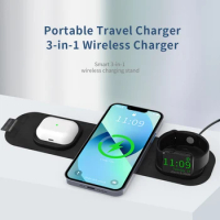 Fast Wireless Magnetic three-in-one Folding Charger for iphone Apple Watch Samsung Xiaomi Huawei Mobile Phones Charger
