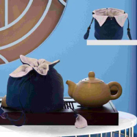 Cotton Linen Duffel Bags For Traveling Portable Kettle Duffle Carry Kung Fu Travel Pouch Teaware Teacup