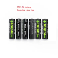 6PCS rechargeable battery aa USB AA1.5V 2000mah battery lithium li-ion battery aa Battery