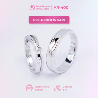 Sovia Jewelry Cincin Kawin Couple Perak Silver 950 Desain AR-400