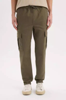 DeFacto Jogger Pants Regular Waist Lace-Up Textured Cargo Pocket E0884Ax24Wn