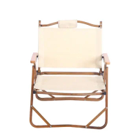 Aluminum Alloy Wood Grain Folding Chair Portable Outdoor Camping Folding Table Chair Kermit Chair with Bag