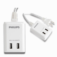 PHILIPS USB智慧快充電源線1.8M (6尺) 白色 SPB1402WA