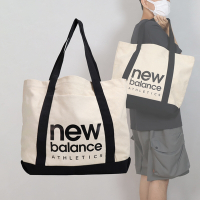 New Balance 托特包 Classic 男女款 米白 黑 帆布袋 大容量 手提 休閒 購物袋 NB LAB23027IV