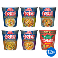 【NISSIN 日清】合味道 杯麵x12杯(海鮮/咖哩海鮮/香辣海鮮/XO醬海鮮/酸辣蝦海鮮/辣番茄)