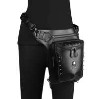 Men Steampunk Waist Bags Motorcycle Leg Belt Bag Multifunction Women Shoulder Crossbody Bag Punk Moto&amp;Biker Back Pack