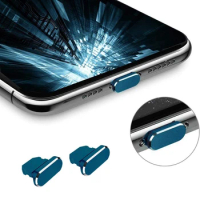 2PCS Aluminum Alloy Anti Dust Plug for iPhone 14 13 12 Pro Max 11 Mini XR 8 Plus iPad AirPods Apple Series Lightning Port Cover