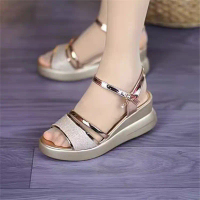 Sandal Platform, Baru Musim Panas, Platform Serba guna, Tapak Tebal, Tahan Haus, Kaki Terbuka, Gespe
