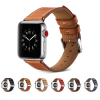 Suitable for Apple Watch Strap Applewatch Genuine Leather Watch Strap IWatch Wax Leather Watch Strap