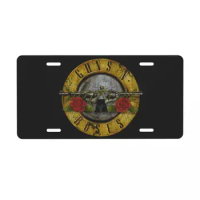 Guns N Roses Bullet Logo License Plate Cover Custom Heavy Metal Decoration Vanity Aluminum Metal License Plate Sign 6x12 Inch