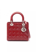 Christian Dior Pre-Loved Christian Dior LADY DIOR lady dior Handbag Patent leather Red 2WAY