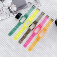 100pcs Transparent Strap Replacement Smooth One-piece Watch Strap Belt for Huawei Band 6 / Honor Band 6 Watch Accessories
