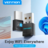 Vention WiFi Adapter Dual Band 2.4G/5Ghz WiFi5 USB WiFi Card Dongle for Desktop Laptop Wifi Antenna USB Ethernet Network Card