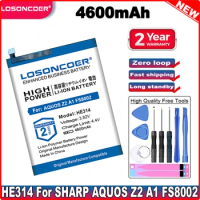 LOSONCOER 4600mAh HE314 Battery For SHARP AQUOS Z2 A1 FS8002