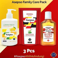 Asepso Family Care Pack (Body Wash Refill Original + Antibacterial Liquid Soap + Antibacterial Hand 