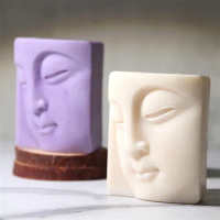 Buddha's Face Silicone Soap Mold Handmade Candle Soap Making Supplies DIY Plaster Resin Candle Material Kit Cake Baking Tools