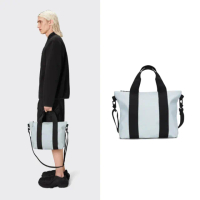 【RAINS官方直營】Tote Bag Micro 經典防水休閒迷你托特包(Wind 和風藍)