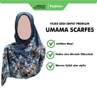 Umama Scarves Voal Motif Premium Kemasan pouch Hijab Segiempat Charm Metal Logo - Jilbab Segiempat m