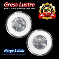 KBP0093 Koleksi Uang Kuno Koin 25 Rupiah (Buah-Pala) Thn Keydate 1993 Gress Lustre Original
