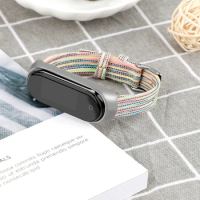 Canvas Nylon sport Strap For Xiaomi Mi Band 4 Smart watchband Fabric Watch Bracelet + Metal Case Protective For Mi Band 4 Strap