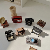 桌面擺件創意復古電話留聲機鋼琴樹脂擺件打字機拍照道具