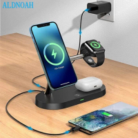 4 in 1 Magnetic Wireless Charger 15W Fast Charging Station For iPhone 13 12 Pro Max Airpods Pro Apple Watch 7 Induction Chargers