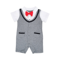 colorland 短袖連身衣 造型包屁衣 嬰兒服 童裝 灰色款