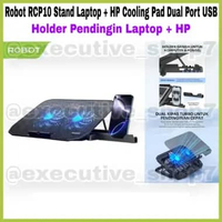 Robot RCP10 Stand Laptop + HP Cooling Pad Dual Port USB - Holder Pedingin Laptop + HP