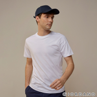 GIORDANO 男裝SORONA涼感素色T恤 - 51 標誌白