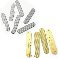 1pair Titanium Alloy / Brass Material Knife Handle Scales Patches for 91MM Victorinox Swiss Army Knives Radial Fish stria