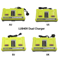 LUB40V Dual Slots Charger OP401 For Ryobi 36V 40V Lithium Battery OP4015 OP4026 OP4026A OP4030 OP4050A OP4040 OP400A OP403A