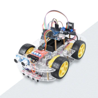 2022 4WD Smart Robot Car Kit for Arduino CH340 Uno R3 with Ultrasonic Module DIY Stem Electronics Great Fun Starter Robot Kits