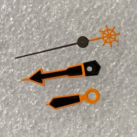 Orange Watch Hands with Turtle/Fish/Trident/Rudder Second Needle Men's Watch Accessories Fit NH35/NH36/4R Mechanical Movement