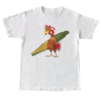Men'S Regular Fit Rooster & Coconut Tree Print Round Neck Tee, Casual Short Sleeve Crew Neck T-Shirt