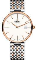 TITONI 梅花錶 纖薄系列 SLENDERLINE 機械男腕錶(82718SRG-606)-39mm-白面鋼帶【刷卡回饋 分期0利率】【APP下單22%點數回饋】