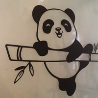 開發票 panda可愛熊貓廚房防撞玻璃門窗貼紙兒童房床頭溫馨墻壁裝飾貼畫