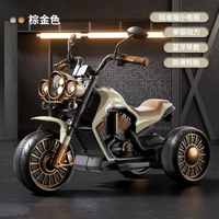 全城熱賣 - 德國暢銷兒童電動摩托車玩具寶寶一二三週歲半小女孩男童六一生日禮物（標準款）棕金色+單驅動+標準電瓶+藍牙早教+防滑輪+頭盔