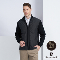 Pierre Cardin皮爾卡登 男款 純羊毛針織立領毛衣外套-黑色(5225412-99)