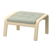POÄNG 椅凳, 實木貼皮, 樺木/gunnared 淺綠色