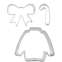 3 pcs Bow ties Crutches Long Sleeve T-shirts Cookie cutter biscuit embossing machine chocolate syrup mould cake decoration tool