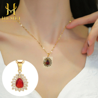 HEMEI H410 Kalung Titanium Permata Merah